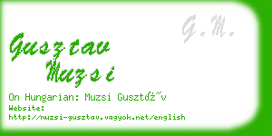 gusztav muzsi business card